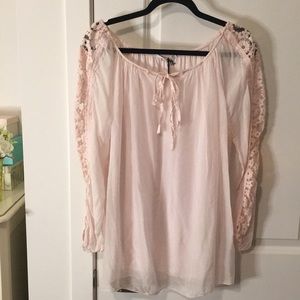 Silk Light Pink Bohemian Top